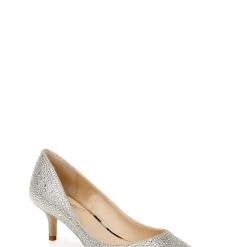 Jewel Badgley Mischka Frenchie Wide Width Pointed Toe Kitten Heel -Badgley Mischka shop FRENCHIE JW3549 GLDGLT 1 15983.1666637468