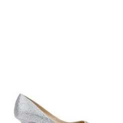Jewel Badgley Mischka Frenchie Wide Width Pointed Toe Kitten Heel -Badgley Mischka shop FRENCHIE JW3549 SILSAT 3 44247.1666637468