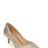 Jewel Badgley Mischka Frenchie Pointed Toe Kitten Heel