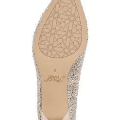 Jewel Badgley Mischka Frenchie Pointed Toe Kitten Heel -Badgley Mischka shop FRENCHIE JW3549 CHMSAT 6 BOTTOM VIEW 55763 60326.1609973838