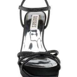 Badgley Mischka Frida Open Toe Block Heel -Badgley Mischka shop FRIDA MP6742 BLKSAT 4 62800.1669052571