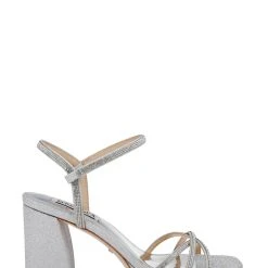 Badgley Mischka Frida Open Toe Block Heel -Badgley Mischka shop FRIDA MP6742 SILTXL 2 93760.1669052571