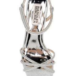 Badgley Mischka Frida Open Toe Block Heel -Badgley Mischka shop FRIDA MP6742 SILTXL 5 30900.1669052571