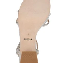 Badgley Mischka Frida Open Toe Block Heel -Badgley Mischka shop FRIDA MP6742 SILTXL 6 66242.1669052571