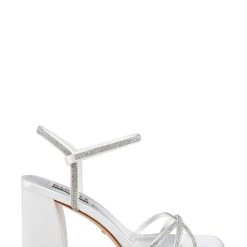 Badgley Mischka Frida Open Toe Block Heel -Badgley Mischka shop FRIDA MP6742 WHTSAT 2 05019.1669052571