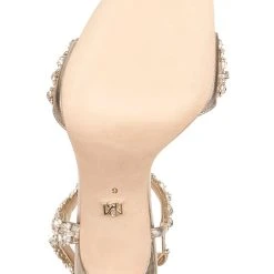 Badgley Mischka Galia Crystal Ankle Strap Evening Shoe -Badgley Mischka shop GALIA MP5507 CHMMET 6 BOTTOM VIEW 30615 55146.1624912990