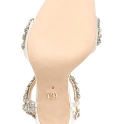 Badgley Mischka Galia Crystal Ankle Strap Evening Shoe -Badgley Mischka shop GALIA MP5507 WHTSAT 6 BOTTOM VIEW 72366 36232.1609306120