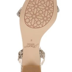 Jewel Badgley Mischka Gem Glitter Block Heel Sandal -Badgley Mischka shop GEM JW4512 GLDGLT 6 53946.1661986580
