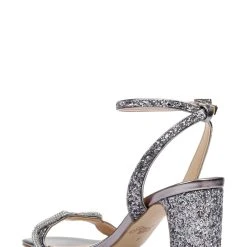 Jewel Badgley Mischka Gem Glitter Block Heel Sandal -Badgley Mischka shop GEM JW4512 SMKGLT 3 57382.1661986580