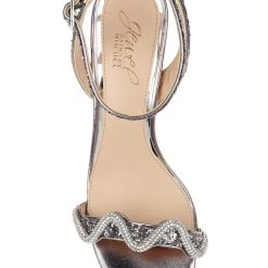 Jewel Badgley Mischka Gem Glitter Block Heel Sandal -Badgley Mischka shop GEM JW4512 SMKGLT 5 77917.1661986580