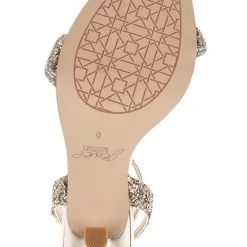 Jewel Badgley Mischka Genny Curvy Heel Sandal -Badgley Mischka shop GENNY JW4516 BLKSAT 10 35129.1661986601