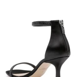 Jewel Badgley Mischka Genny Curvy Heel Sandal -Badgley Mischka shop GENNY JW4516 BLKSAT 3 24130.1661986601