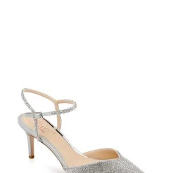 Jewel Badgley Mischka Georgina Pointed Toe Mid Heel -Badgley Mischka shop GEORGINA JW4520 SILGLT 1 72600.1678473234