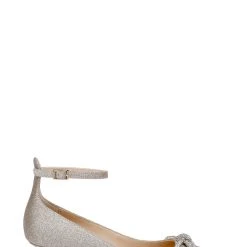 Jewel Badgley Mischka Geranium Kitten Heel Pump -Badgley Mischka shop GERANIUM JW4521 GLDGLT 2 55438.1661986677