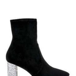 Jewel Badgley Mischka Gina Micro Suede Bootie -Badgley Mischka shop GINA JW4531 BLKSIL 2 47092.1661986748