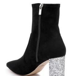 Jewel Badgley Mischka Gina Micro Suede Bootie -Badgley Mischka shop GINA JW4531 BLKSIL 3 81793.1661986748