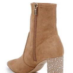 Jewel Badgley Mischka Gina Micro Suede Bootie -Badgley Mischka shop GINA JW4531 NUDMIC 3 28035.1661986748