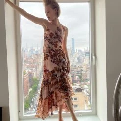 Badgley Mischka Eastern Floral High-Low Dress -Badgley Mischka shop IMG 3241 77399.1655237545