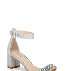 Jewel Badgley Mischka James Ankle Strap Block Heel 23 Jewel Badgley Mischka James Ankle Strap Block Heel -Badgley Mischka shop JAMES JW4105 SILGLT 1 00075.1628712948