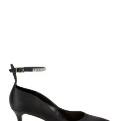 Jewel Badgley Mischka Jamila Ankle Strap Kitten Heel -Badgley Mischka shop JAMILA JW4107 BLKSAT 2 30905.1659472886
