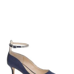 Jewel Badgley Mischka Jamila Ankle Strap Kitten Heel -Badgley Mischka shop JAMILA JW4107 NVYRBN 1 91080.1659472884