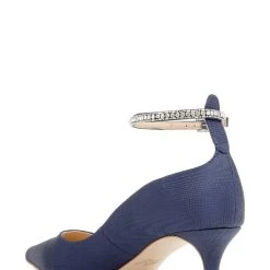 Jewel Badgley Mischka Jamila Ankle Strap Kitten Heel -Badgley Mischka shop JAMILA JW4107 NVYRBN 3 40310.1628712992
