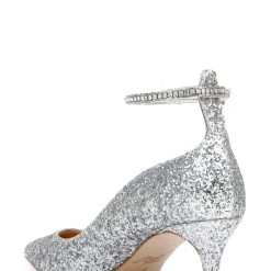 Jewel Badgley Mischka Jamila Ankle Strap Kitten Heel -Badgley Mischka shop JAMILA JW4107 SILGLT 3 35847.1628712992