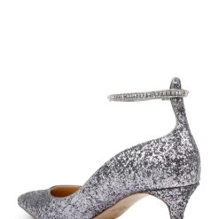 Jewel Badgley Mischka Jamila Ankle Strap Kitten Heel -Badgley Mischka shop JAMILA JW4107 SMKGLT 3 31409.1659472886