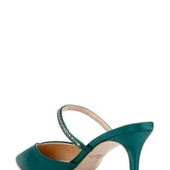 Jewel Badgley Mischka Jan Strappy Pointed Toe Stiletto -Badgley Mischka shop JAN JW4108 GRNSAT 3 54103.1659473606