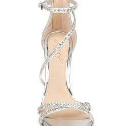 Jewel Badgley Mischka Jolene Metallic Stiletto -Badgley Mischka shop JOLENE JW4156 SILGLT 4 82318.1634063995