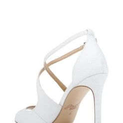 Jewel Badgley Mischka Jonna Glitter Peep Toe Pumps -Badgley Mischka shop JONNA JW2653 WHTGLT 3 93868.1638998045