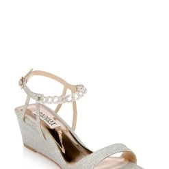 Badgley Mischka Kaelyn Mid Wedge Heel -Badgley Mischka shop KAELYN MP6203 PLATNM 1 88120.1667939330