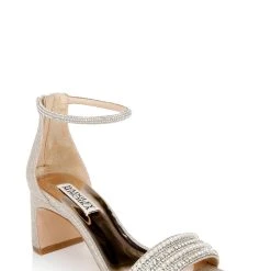 Badgley Mischka Kameryn Open-Toe Block Heel -Badgley Mischka shop KAMERYN MP6209 PALGLD 1 61987.1638394431