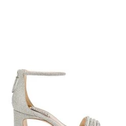 Badgley Mischka Kameryn Open-Toe Block Heel -Badgley Mischka shop KAMERYN MP6209 PLATNM 2 58965.1638394431