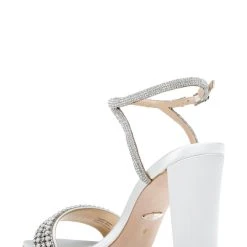 Badgley Mischka Kari Block Heel -Badgley Mischka shop KARI MP6211 WHTSAT 3 75872.1638394465