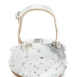 Badgley Mischka Karine Pointed Toe Flat -Badgley Mischka shop KARINE MP6212 WHTSAT 4 98464.1638394477