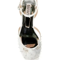 Badgley Mischka Karine Pointed Toe Flat -Badgley Mischka shop KARINE MP6212 WHTSAT 5 77077.1638394477