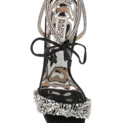 Badgley Mischka Kaycee Crystal Adorned Stiletto Heel -Badgley Mischka shop KAYCEE MP6220 BLKSAT 5 65919.1638395125