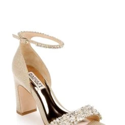 Badgley Mischka Kendall Crystal-Adorned Block Heel
