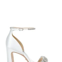 Badgley Mischka Kendall Crystal-Adorned Block Heel -Badgley Mischka shop KENDALL MP6223 WHTSAT 2 03885.1638394556