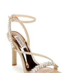 Badgley Mischka Kerry Navette Crystal Strappy Stiletto