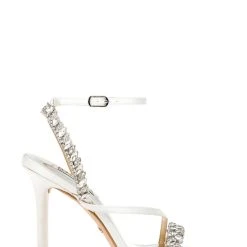 Badgley Mischka Kerry Navette Crystal Strappy Stiletto -Badgley Mischka shop KERRY MP6228 WHTSAT 2 66360.1638394592