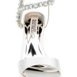 Badgley Mischka Korina Satin And Pearl Block Heel -Badgley Mischka shop KORINA MP6236 WHTSAT 4 49965.1638394650