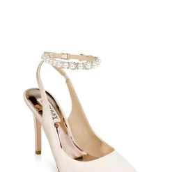 Badgley Mischka Kris Satin And Pearl Pointed Stiletto