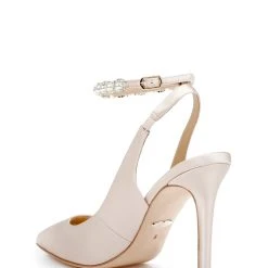 Badgley Mischka Kris Satin And Pearl Pointed Stiletto -Badgley Mischka shop KRIS MP6237 SFTNUD 3 73734.1638394657