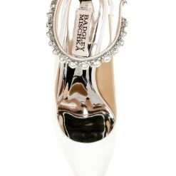 Badgley Mischka Kris Satin And Pearl Pointed Stiletto -Badgley Mischka shop KRIS MP6237 WHTSAT 5 89227.1638394657