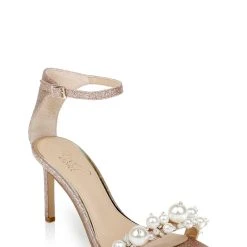 Jewel Badgley Mischka Lassie Open-Toe Stiletto Heel -Badgley Mischka shop LASSIE JW4235 ROSGLT 1 90347.1678499732