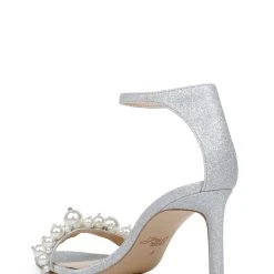 Jewel Badgley Mischka Lassie Open-Toe Stiletto Heel -Badgley Mischka shop LASSIE JW4235 SILGLT 3 28263.1639523620