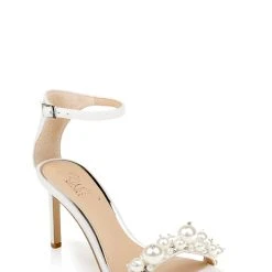 Jewel Badgley Mischka Lassie Open-Toe Stiletto Heel -Badgley Mischka shop LASSIE JW4235 WHTGLT 1 79116.1639523620