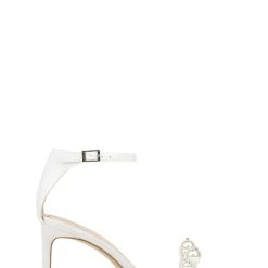 Jewel Badgley Mischka Lassie Open-Toe Stiletto Heel -Badgley Mischka shop LASSIE JW4235 WHTGLT 2 28377.1639523620